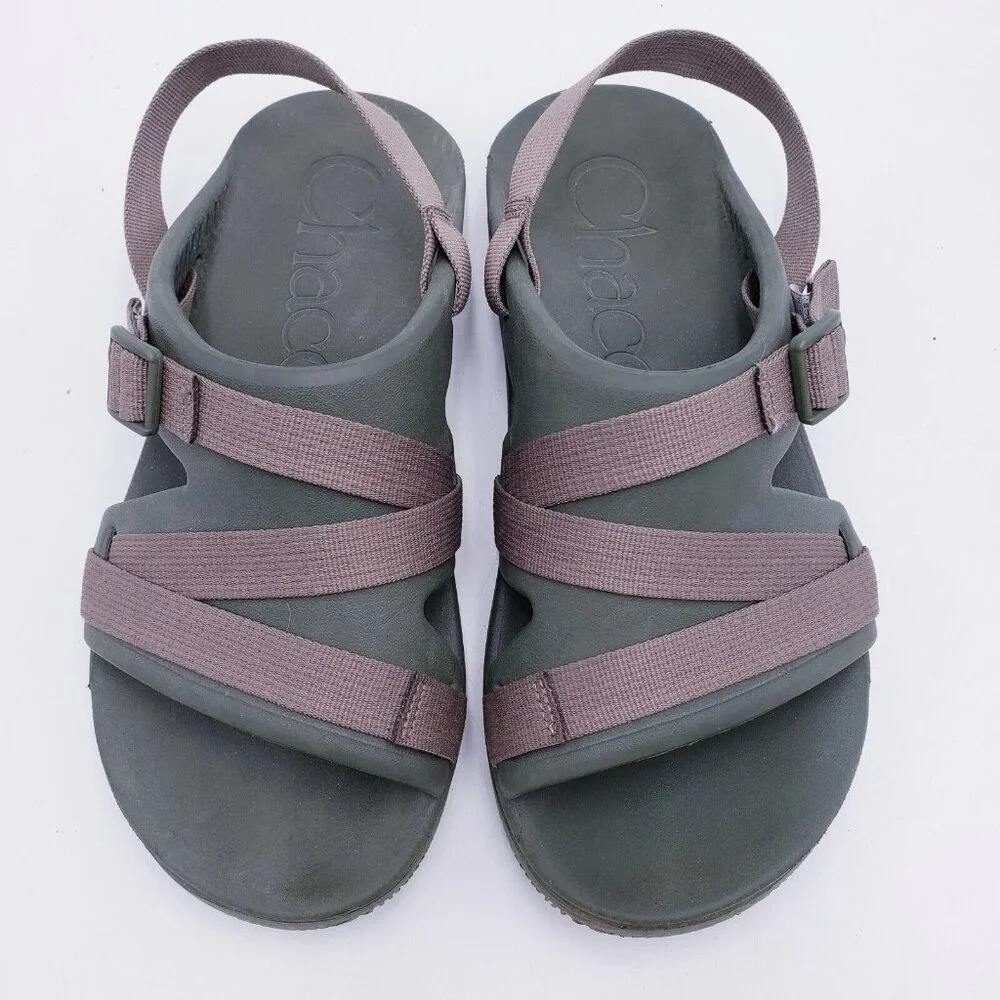 Chaco Women's Grey Green Sandals with Mauve Straps